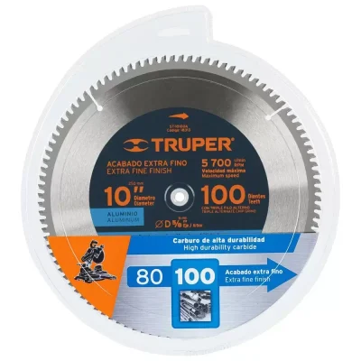 Disco de Sierra Circular 10" 100 Dientes para Aluminio Truper 18313