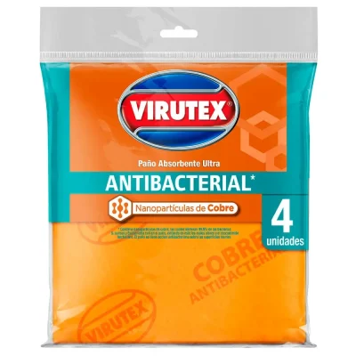 Paño Antibacterial Ultra Virutex con Nanopartículas de Cobre Pack 4 unidades