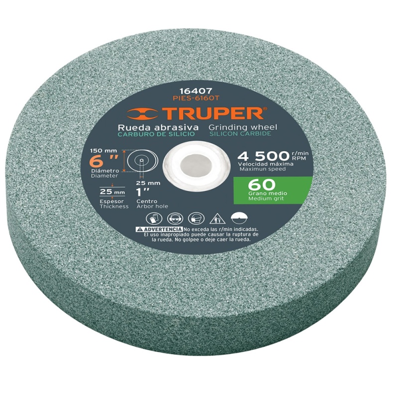 Piedra Abrasiva Truper 16407 6" Grano 60 para Afilado