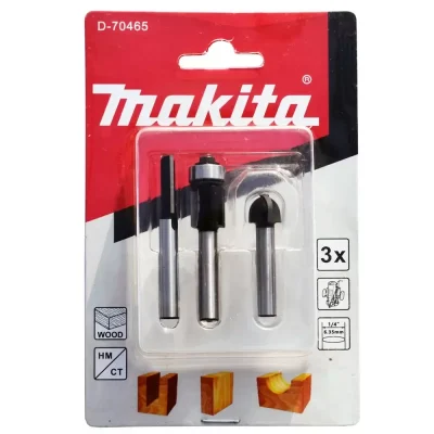 Set de Fresas Makita D-70465 1/4" x 3 Piezas para Router