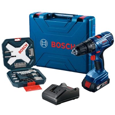 Taladro Percutor Bosch GSB 180-LI 18V con Set de Accesorios 34 Piezas