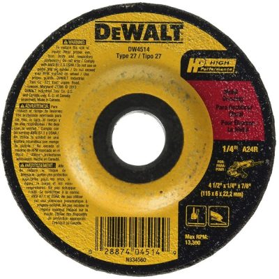 Disco de Desbaste DeWalt DW4514 de 4 1/2" x 6 mm x 7/8" para Metal