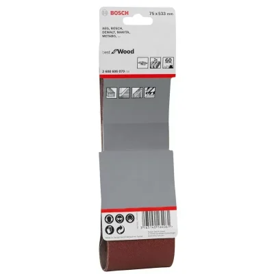 Lija de Banda Bosch Best for Wood 2608.606.072-000 de 3" x 21" Grano 100, pack de 3