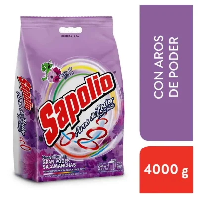 Detergente en Polvo Sapolio Aros de Poder Floral Bolsa 4 kg
