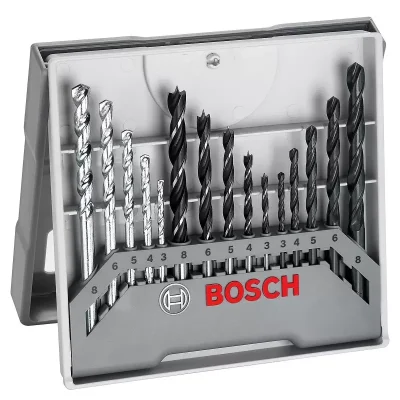 Set Combinado Bosch X-Line 15 Piezas para Madera Metal y Piedra