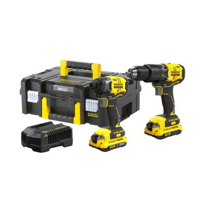 Combo Taladro Percutor y Atornillador de Impacto Stanley 20V Sistema V20 con 2 Baterías