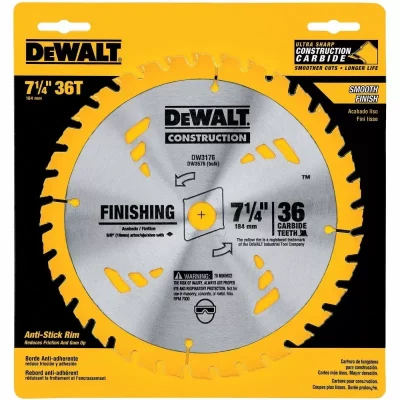 Disco de sierra circular DeWalt DW3176 7-1/4" 36 dientes de carburo para corte fino