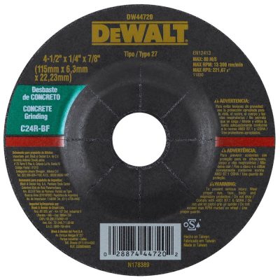 Disco de Desbaste DeWalt DW44720 de 4 1/2" x 7/8" con Carburo de Silicio para Concreto