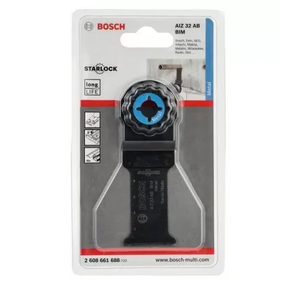 Hoja de inmersión bimetálica Bosch Starlock AIZ 32 AB 2608.661.688-000 de 32 mm para metal