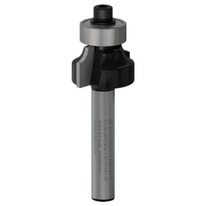 Fresa Media Caña Bosch 1/4" con Rodaje para Router