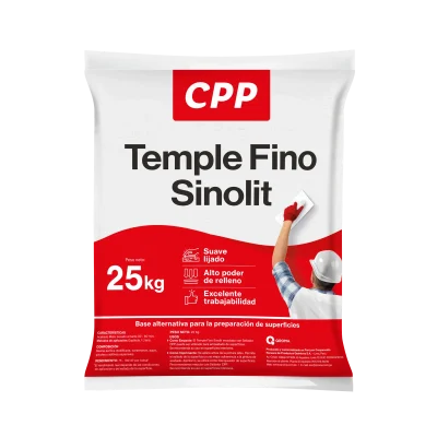 Temple Fino Sinolit CPP 25kg - Base para Empastar e Imprimar Interiores