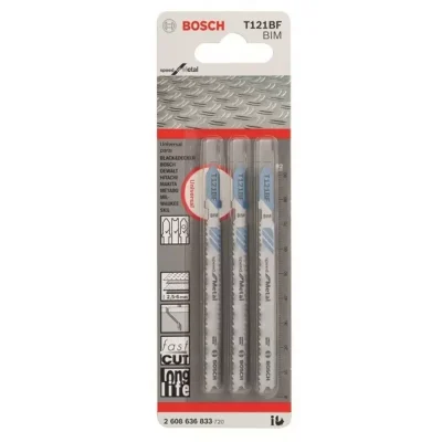 Hojas de Sierra Caladora Bosch T121BF Bimetálicas para Metal Pack x 3