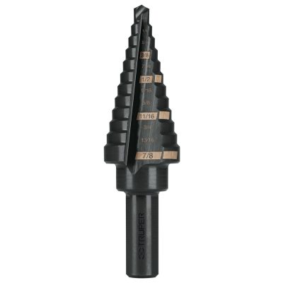 Broca escalonada 3/16 a 7/8" de 12 escalones HSS TRUPER 12125