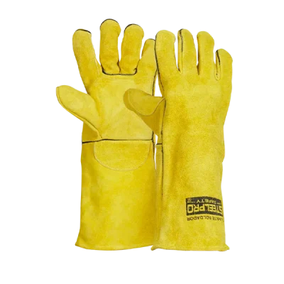 Guante de Cuero Steelpro Puño Corto Amarillo
