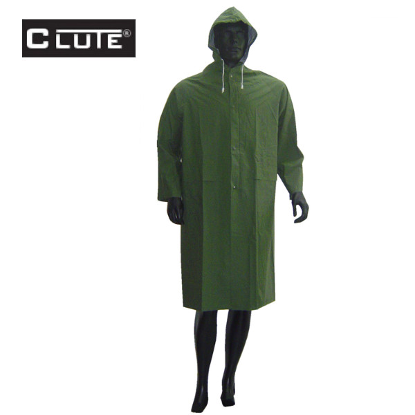 Abrigo Impermeable de PVC Verde Clute