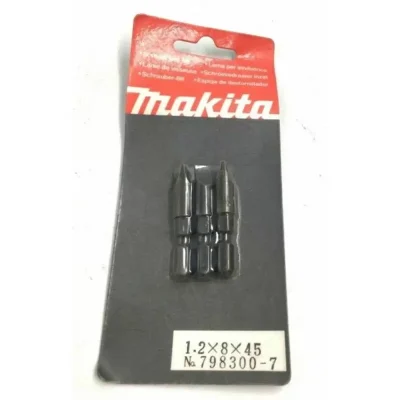 Puntas Planas SI1.2 x 8mm x 45mm para Atornillador Makita (Set 3 Unidades)