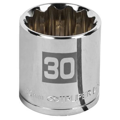 Dado Poligonal Milimétrico Truper 13544 1/2" x 30mm Corto
