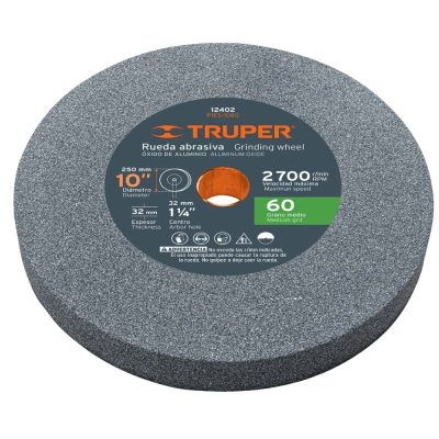 Piedra Abrasiva Truper 12402 10" x 32mm x 1 1/4" Grano 60