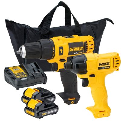 Combo DeWalt DCK202C2-B2 taladro percutor 3/8" y atornillador de impacto 1/4" de 12V