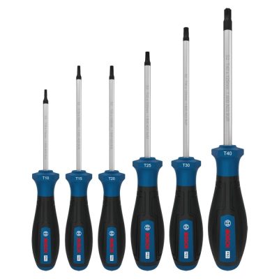Juego de destornilladores Torx Bosch 1600.A03.9PC-000 de 6 piezas en acero S2