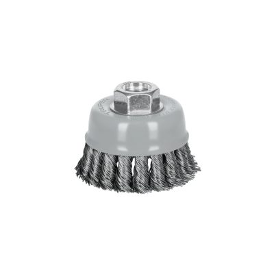 Carda copa 3" alambre trenzado grueso, Multi-rosca, TRUPER