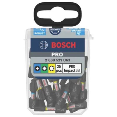 Set de Puntas de Atornillar Bosch PRO Impact 25 Piezas en Acero S2 con Encastre Hex 1/4"
