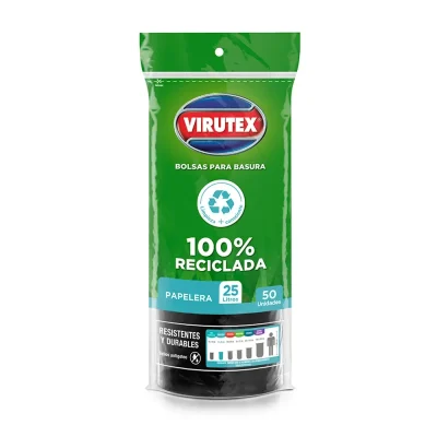 Bolsa de Basura Rollo Negra Virutex 25L (x50 unidades)
