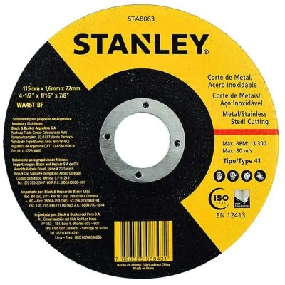 Disco de Corte 4 1/2" Stanley STA8063 para Metal y Acero Inoxidable