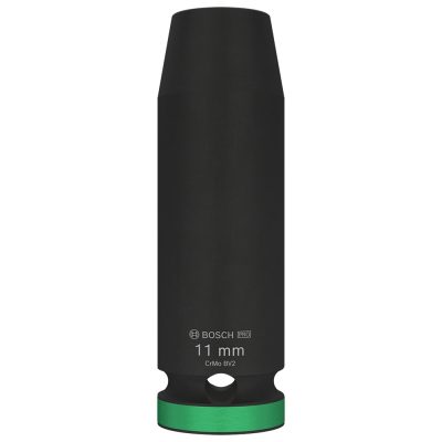 Dado de Impacto Hexagonal Bosch 11 mm Encastre 1/2" Largo en Cromo Molibdeno