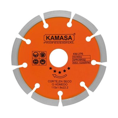 Disco Diamantado Segmentado Kamasa KM276 115 mm para Corte de Concreto