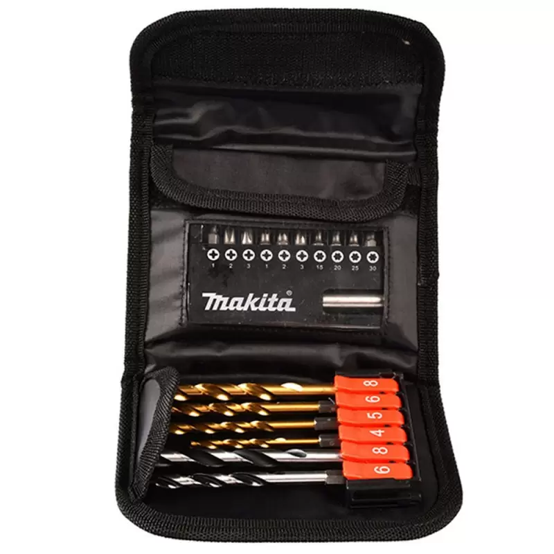 Set de Brocas y Puntas Makita D-31762 17 Piezas con Cartuchera de Lona