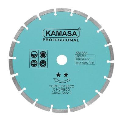 Disco Diamantado Segmentado Kamasa KM563 230 mm para Concreto y Piedra