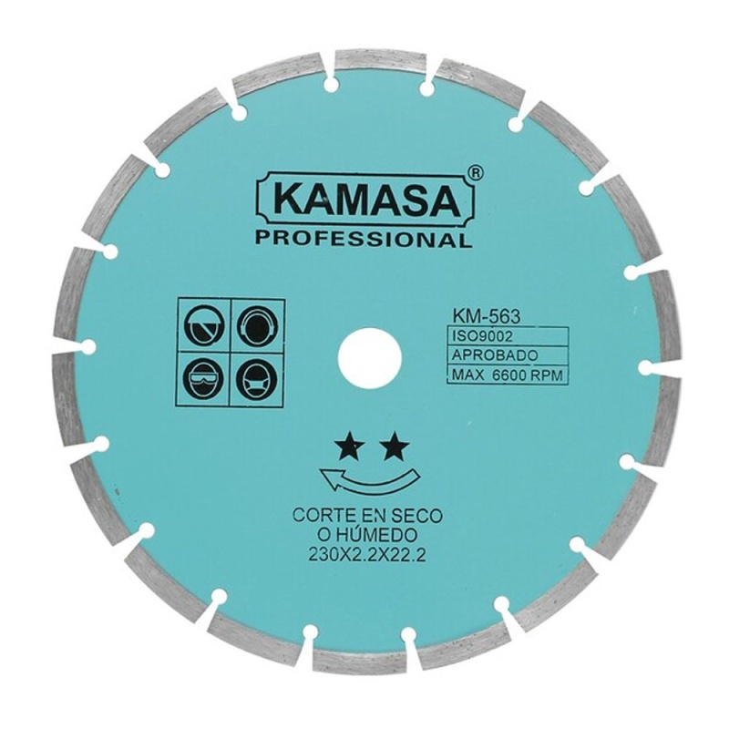 Disco Diamantado Segmentado Kamasa KM563 230 mm para Concreto y Piedra