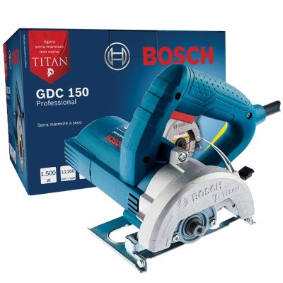 Sierra Marmolera Bosch GDC 150 de 5" 1500 W 12000 rpm para Corte Húmedo con 2 Discos Diamantados