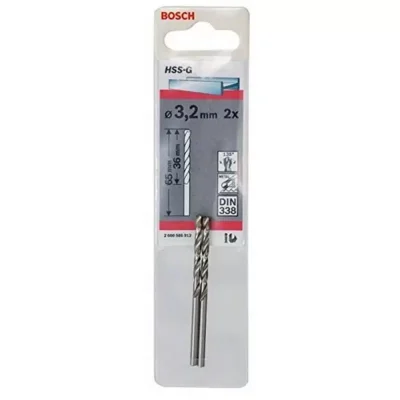 Broca para Metal Bosch HSS-G 3.2mm Punta Dividida