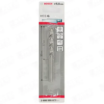 Broca Metal Bosch HSS-G 5.5mm x 93mm