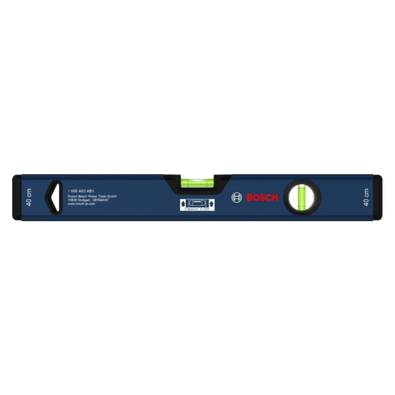 Nivel de Aluminio Bosch 400 mm con 2 Burbujas, Precisión 0,5 mm/m