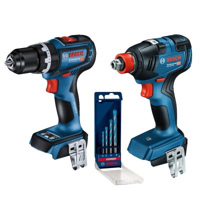 Combo Bosch 18V: Taladro Percutor GSB 18V-90 C + Llave de Impacto GDX 18V-200 + 4 Brocas