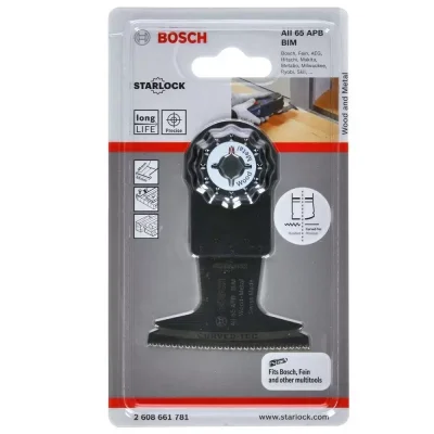 Hoja de Sierra Bimetalica Bosch AIZ 65 BB para Multicortadora - Madera y Metal, Encastre Starlock/OIS