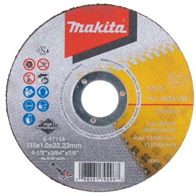 Discos de Corte Makita E-17114-12 4½" x 1mm para Acero Inoxidable (Pack x12)