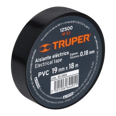 Cinta Aislante Negra Truper 18m x 19mm