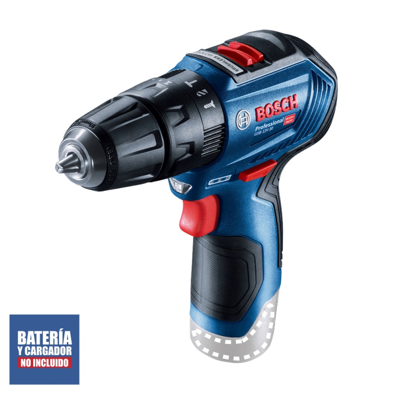 Taladro Percutor Bosch GSB 12V-30 Brushless Baretool (Solo Equipo)