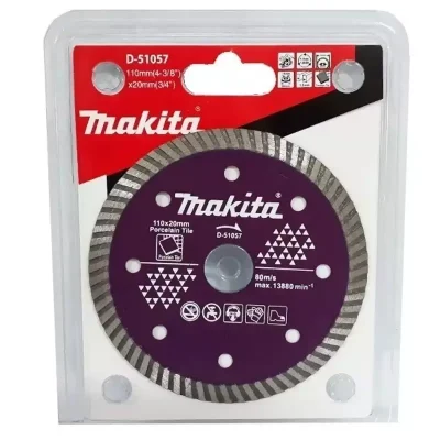 Disco Diamantado Turbo Makita D-51057 110mm para Porcelanato (Uso Húmedo)