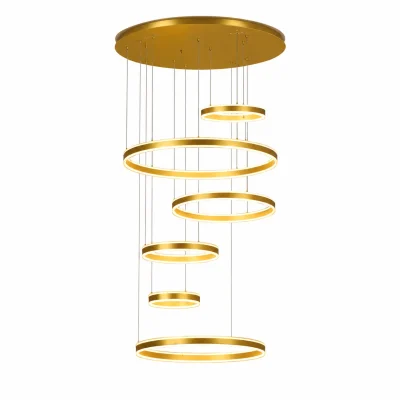 Lámpara colgante LED circular dorada 450W NUVORA 8881-6