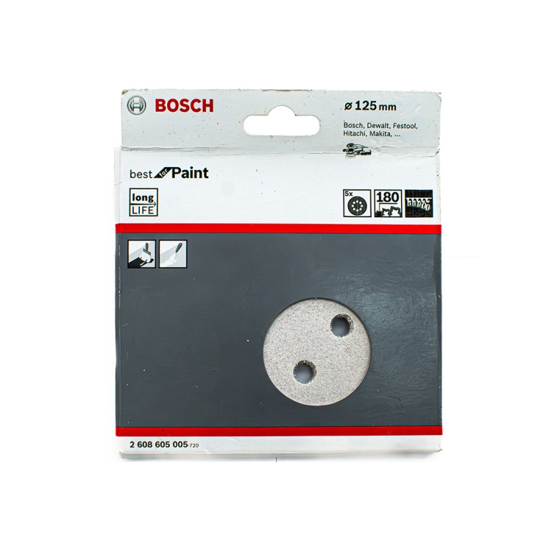 Lija Excéntrica Bosch 5" Grano 180 x5 para Acabado
