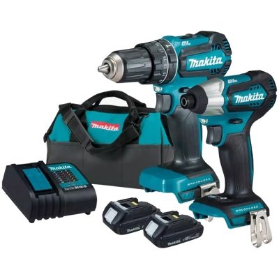Combo Taladro Percutor y Atornillador de Impacto Makita DLX2286SYX 18V con 2 Baterías
